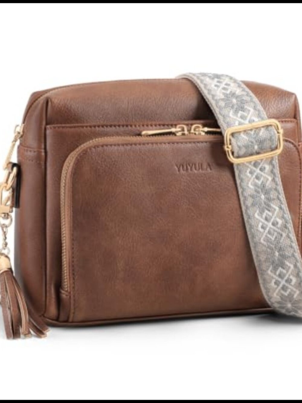 Soft Vegan Leather Crossbody Bag Built-In RFID Wallet Travel Purse